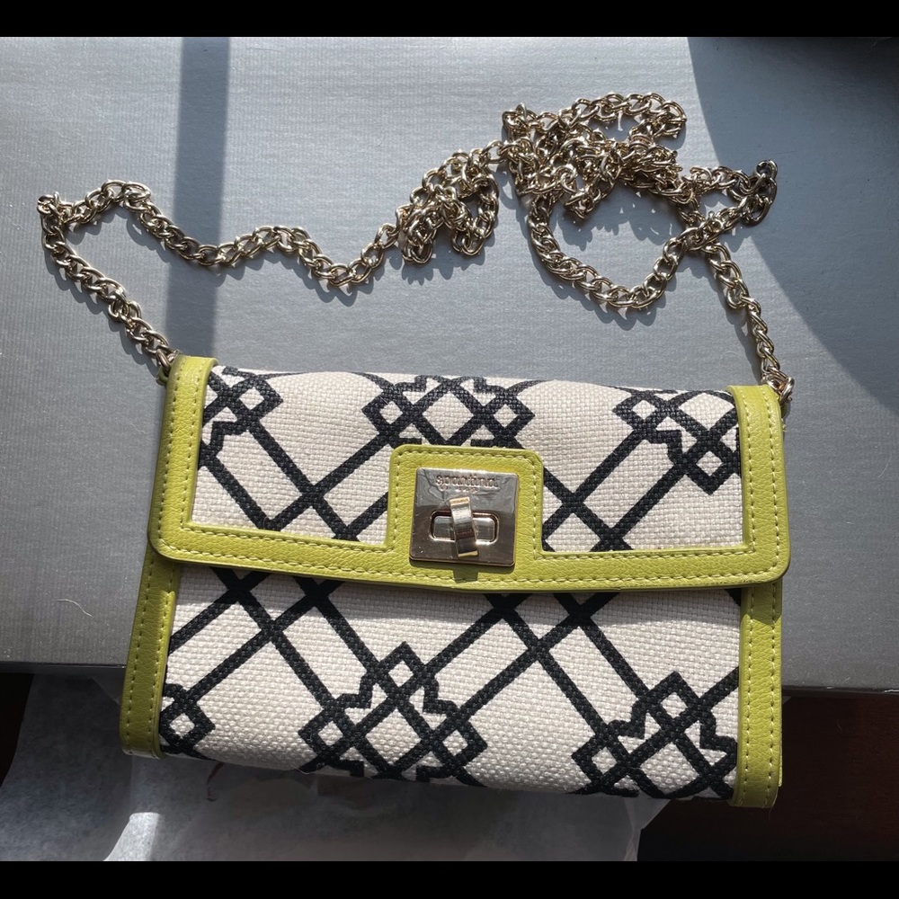 Spartina 449 Crossbody Clutch Linen & Leather